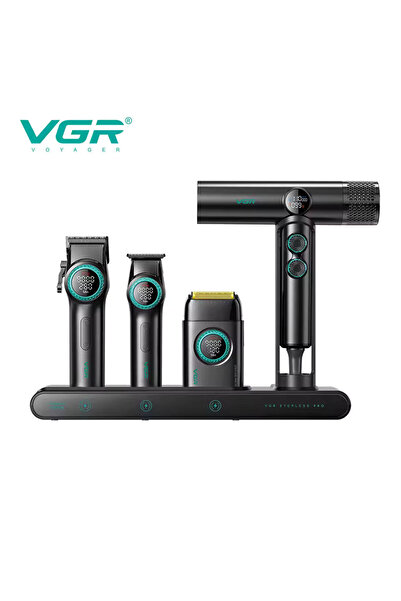 VGR Professional Barber Kit – 4-in-1 Premium Combo (Dryer, Clipper, Trimmer & Shaver)