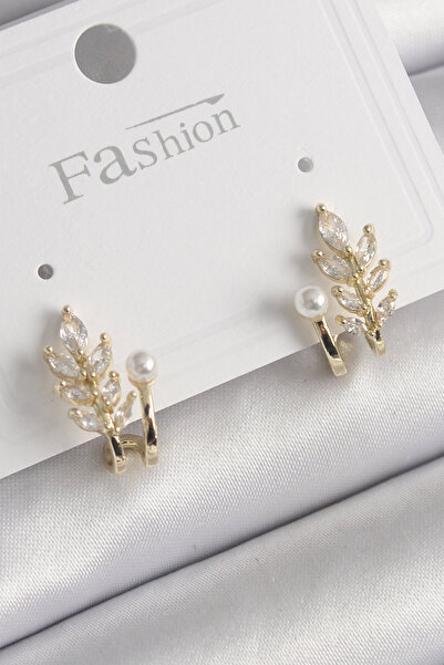 Mustran النحاس الذهب اللون الزركون حجر ليف نموذج أقراط اللؤلؤ التفاصيل