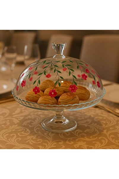 crystalhome Footed Cake Pan with Daisy Pattern on the Inside