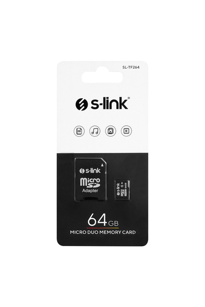 S-LINK SL-TF264 64 GB Class10 Adaptörlü Micro SD Kart Bellek