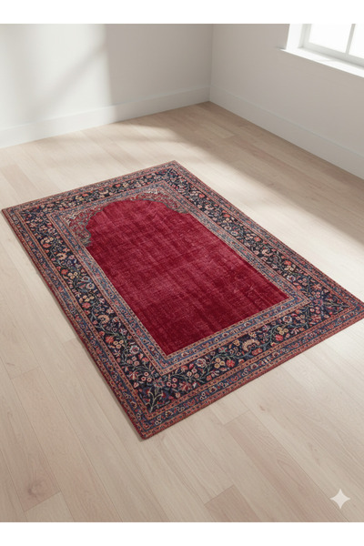 FOREVER ALDORA Bordo Seccade | Klasik Desenli, Yumuşak Dokulu, Kaymaz Taban