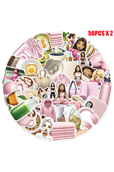 Choice 100 قطعة أو 50/100 قطعة ملصقات جرافيتي وردية اللون لفتاة صغيرة تمارس ا...