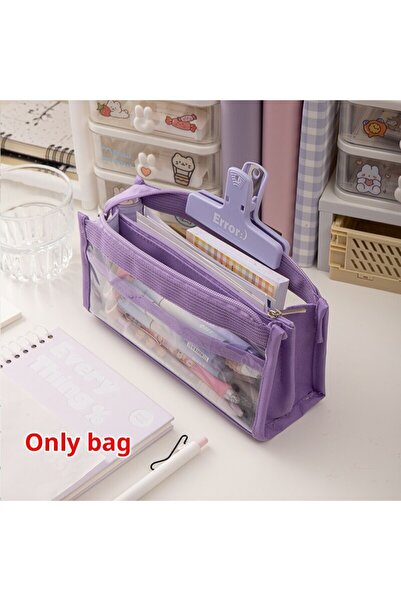 Choice مقلمة أقلام رصاص أرجوانية بست طبقات، ذات سعة كبيرة، مصنوعة من مادة PVC...