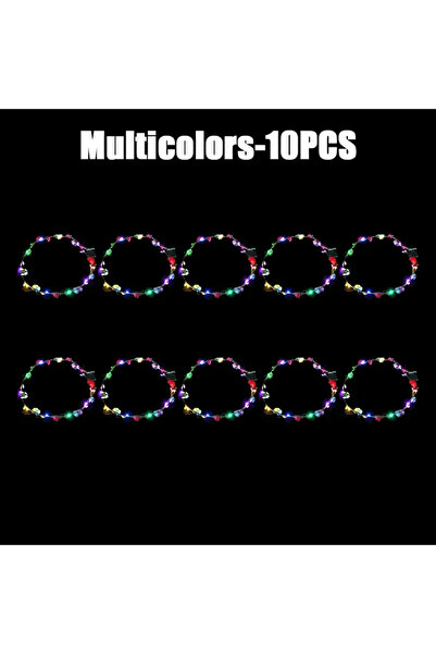 Choice5 إكليل زهور متعدد الألوان - 10 قطع أو 60 قطعة، مضيء بـ 10 مصابيح LED، ...