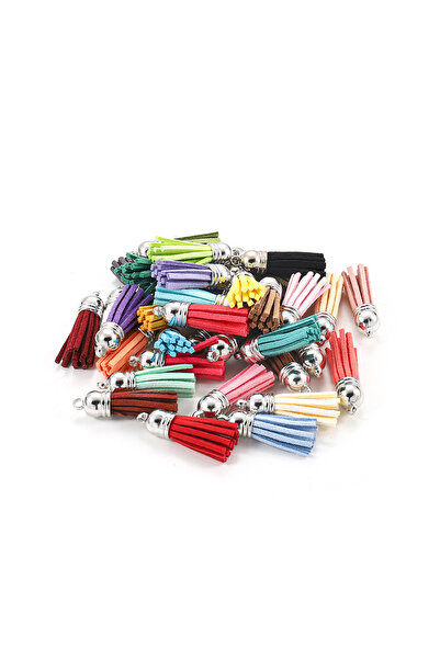Choice8 30pcs HGR38mm mix colors 30Pcs 38mm Sliver Top Suede Faux Leather Tas...