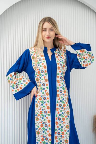 AVANDİA Elegant wide-cut jalabiya with embroidered print SM-18