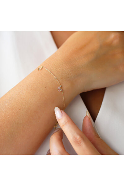 Glorria Altın Kelebek Bileklik