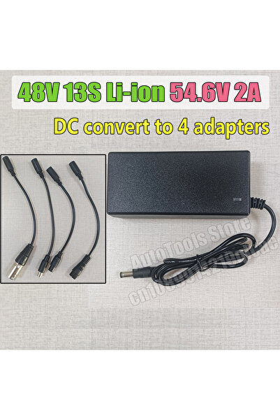 Choice6 EU Plug 54.6V with adapter 54.6V/42V 2A Charger for 48V 36V Li-ion Ba...