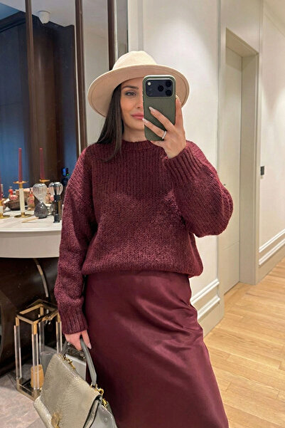 MAGARDE Pulover tricotat gros - ROȘU CLARO