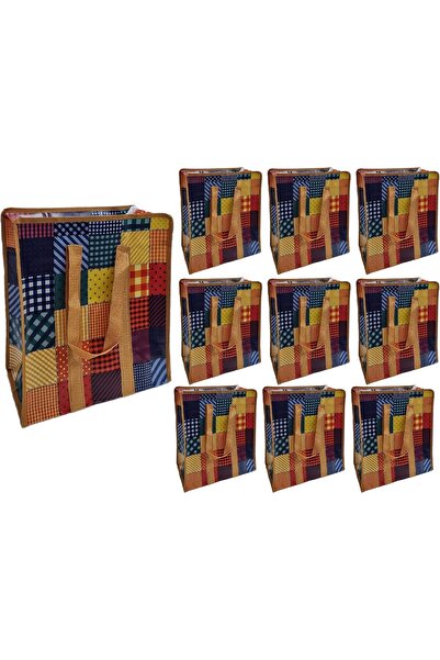 Rosymoment Set of 10 Reusable Non-Woven Fabric Plastic Bags – Assorted Colors