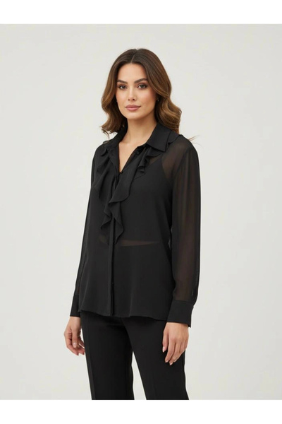 Masttoon Siyah İnce Gömlek