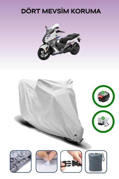 Breen حقيبة خلفية رمادية اللون ومتوافقة مع قماش المحرك المتوافق مع BMW C 650 Sport