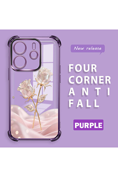 ucuc حافظة حماية من السيليكون الشفاف باللون الوردي الرومانسي المتوافق مع هاتف...