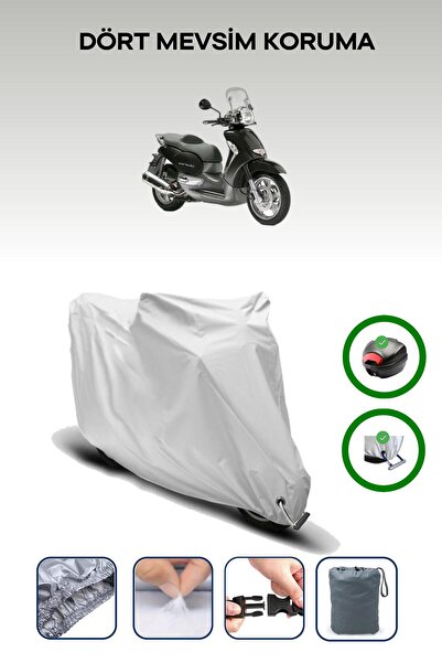 Breen حقيبة خلفية رمادية اللون ومتوافقة مع قماش المحرك المتوافق مع Aprilia Scarabeo 500