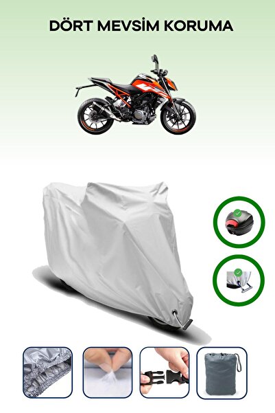 Breen حقيبة خلفية رمادية اللون ومتوافقة مع قماش المحرك المتوافق مع KTM 250 Duke ABS