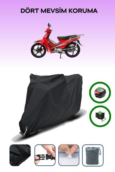 Breen Black Rear Bag and Lock Compatible Mondial 100 Mfh Compatible Motor Tarpaulin
