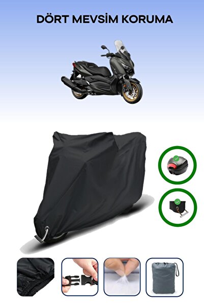 Breen حقيبة خلفية سوداء وقماش متوافق مع ياماها X-Max 400