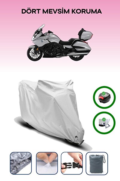 Breen حقيبة خلفية رمادية اللون ومتوافقة مع قماش المحرك المتوافق مع BMW K 1600 Grand America