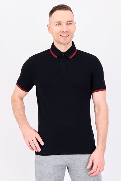 Puma Men Slim Fit Short Sleeve Outdoor Polo Shirt, Black