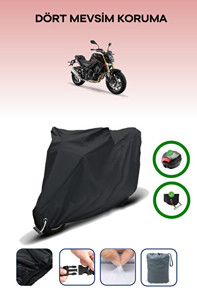 Breen Black Rear Bag and Lock Compatible Rks M502N Compatible Motorcycle Tarp...