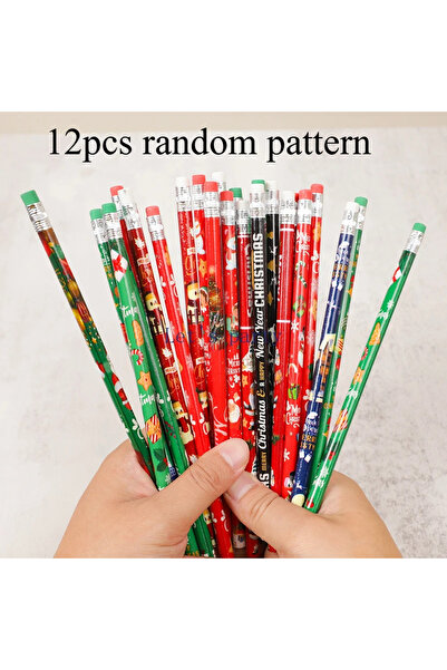 Choice 12 قطعة بنمط عشوائي، 12/24 قطعة، رسومات كرتونية لعيد الميلاد، بابا نوي...