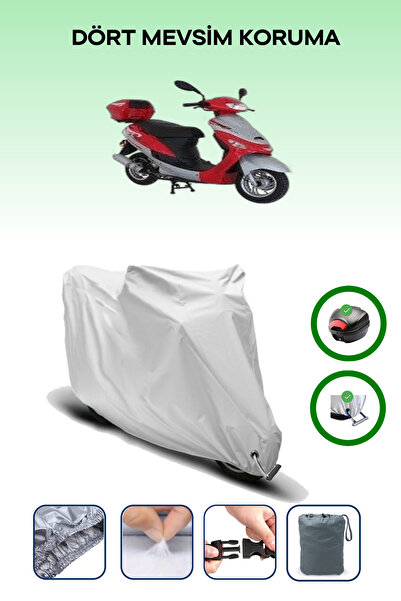 Breen حقيبة خلفية رمادية اللون ومتوافقة مع قماش المحرك المتوافق مع Mondial 50 TT