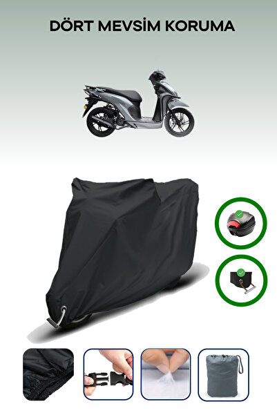 Breen حقيبة خلفية سوداء وقفل متوافقان مع يوكي ديوتي 125، قماش متوافق مع المحرك