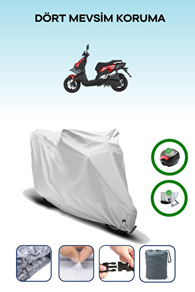 Breen حقيبة خلفية رمادية اللون ومتوافقة مع قماش المحرك المتوافق مع Mondial 125 Skuty