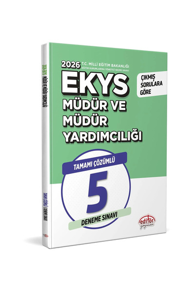 Editör Yayınevi 2026 MEB EKYS Müdür ve Müdür Yardımcılığı Tamamı Çözümlü 5 De...