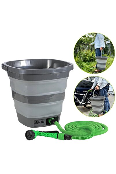 Vichy Şarjlı Katlanabilir Yıkama Kovası 15 Litre – Hortumlu, USB Şarjlı, Taşınabilir VCH-6560 ANTRASIT