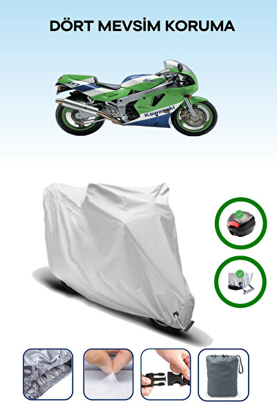 Breen حقيبة خلفية رمادية اللون ومتوافقة مع غطاء المحرك المتوافق مع Kawasaki ZXR 750