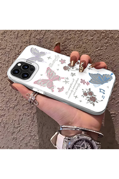 Hontinga حافظة هاتف متوافقة مع آيفون 15 برو ماكس بتصميم الفراشة مضادة للصدمات...