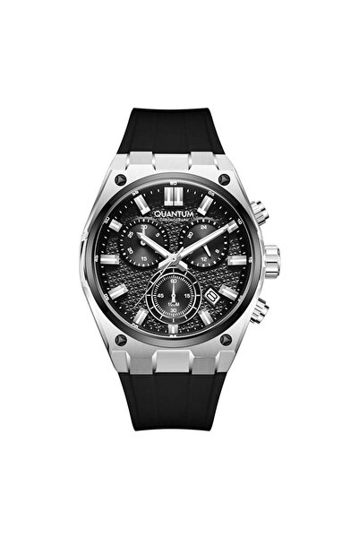 Quantum Hng1237.351 Quartz Chronograph Silicone Black 10 Atm 41 mm Men's Wristwatch