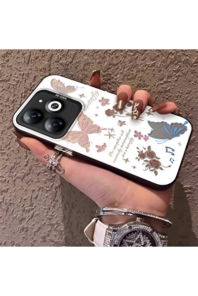 Hontinga حافظة هاتف متوافقة مع تكنو سبارك 20، تصميم فراشة مضاد للصدمات وحماية...