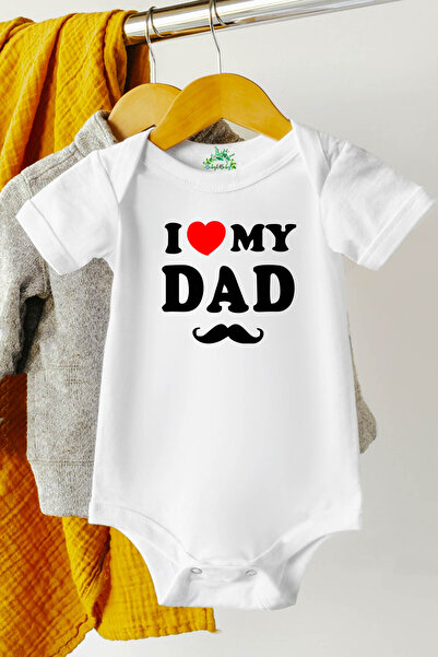 Baby&Baby بدلة أطفال بأكمام قصيرة مع أزرار كبس عليها عبارة 'أحبك يا أبي' كهدية