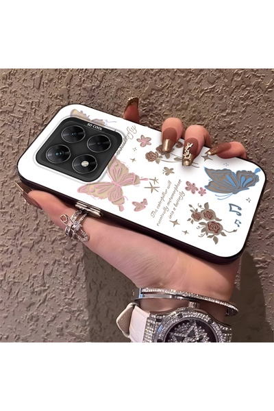 Hontinga حافظة هاتف متوافقة مع هاتف Xiaomi Poco X7 5G، حافظة على شكل فراشة مض...