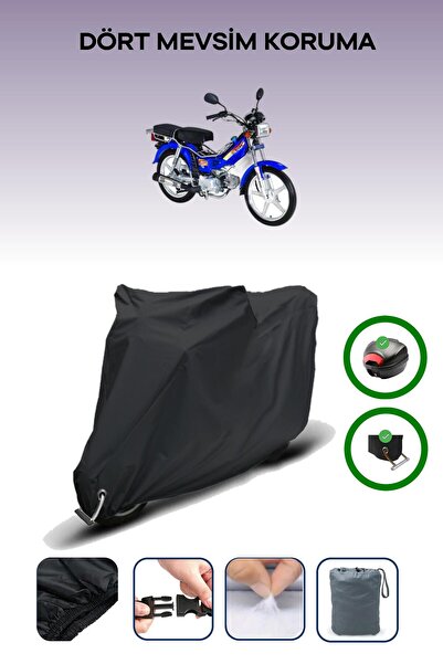 Breen Black Rear Bag and Lock Compatible Bisan Ceylan Compatible Motorcycle Tarpaulin