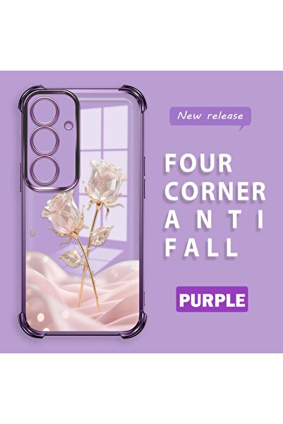 ucuc حافظة حماية من السيليكون الشفاف باللون الوردي الرومانسي المتوافقة مع هات...