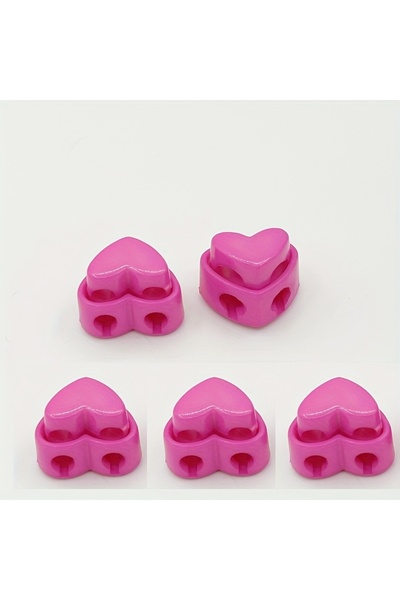 Choice4 مجموعة من 5 قطع من سدادات الإبر الملونة على شكل قلب باللون الأحمر الو...