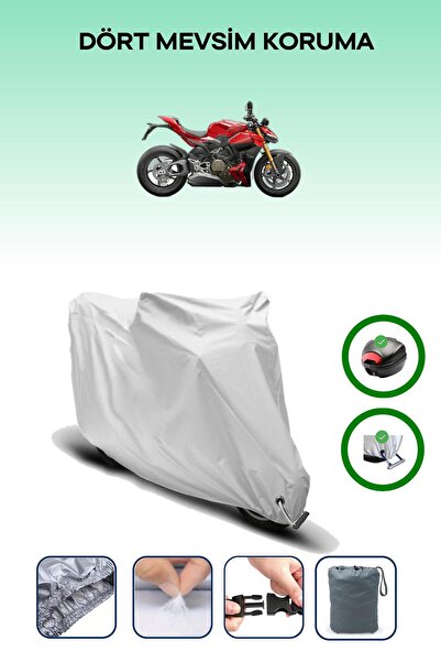Breen Gray Tail Bag and Lock Compatible Ducati Streetfighter V4 S Compatible ...