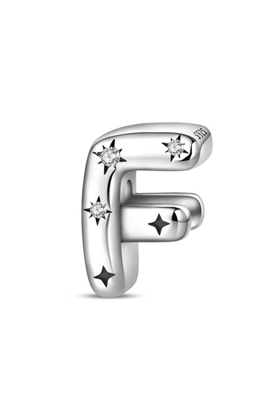 Choice49 خرزات حروف من الفضة الإسترليني عيار 925 الأصلية PAC1957-F مرصعة بالز...