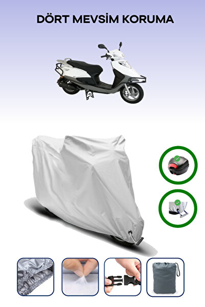 Breen حقيبة خلفية رمادية اللون ومتوافقة مع قماش المحرك المتوافق مع Abush Speedy 110i