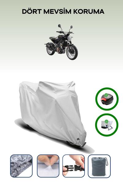 Breen حقيبة خلفية رمادية اللون ومتوافقة مع قماش المحرك المتوافق مع Husqvarna Svartpilen 401