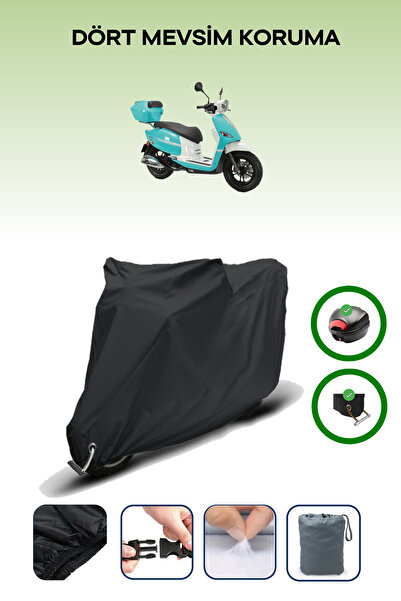 Breen Black Rear Bag and Lock Compatible Rks Neon 125 Compatible Motorcycle T...