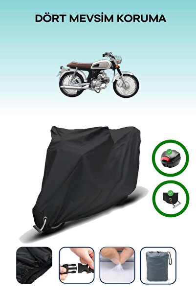 Breen Black Rear Bag and Lock Compatible Kuba Rx9 50 Compatible Motorcycle Tarpaulin