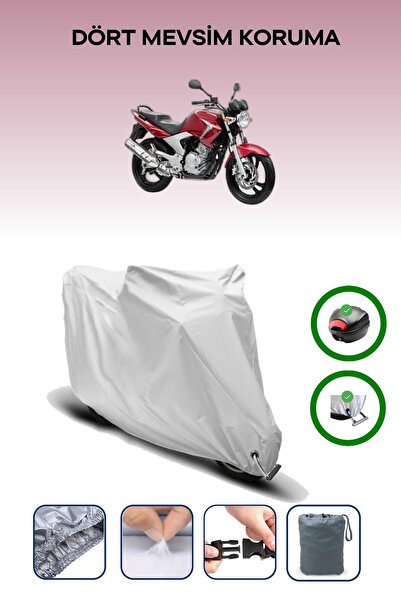 Breen حقيبة خلفية رمادية اللون ومتوافقة مع قماش المحرك المتوافق مع ياماها YBR 250