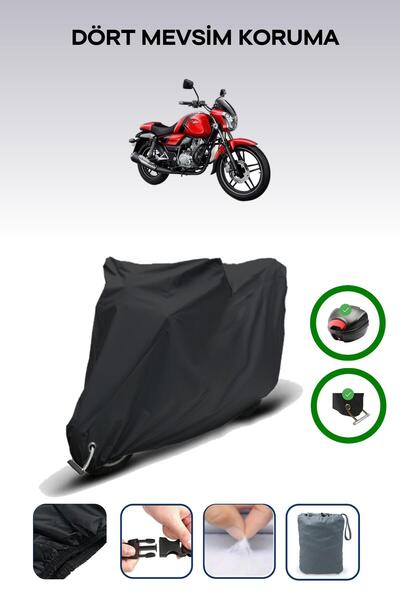 Breen Black Rear Bag and Lock Compatible Bajaj V 15 Compatible Motorcycle Tar...