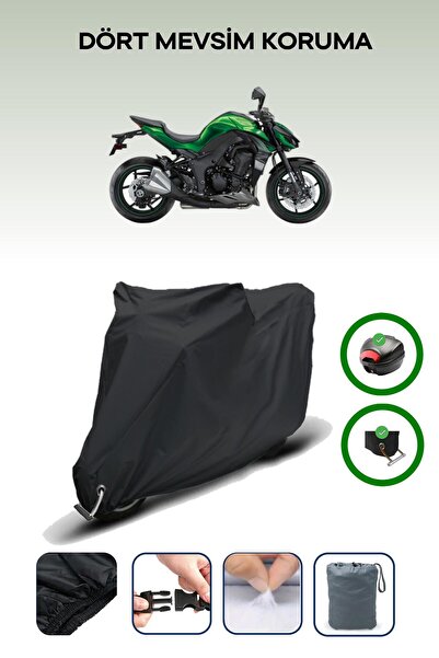 Breen حقيبة خلفية سوداء وقماش محرك متوافق مع كاواساكي Z 1000