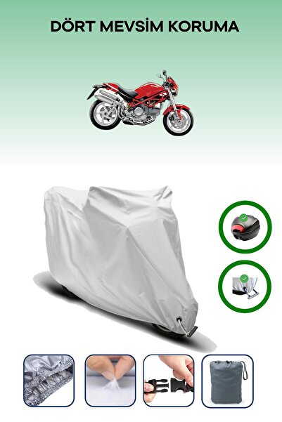 Breen حقيبة خلفية رمادية اللون ومتوافقة مع قماش المحرك المتوافق مع دوكاتي S2R 800