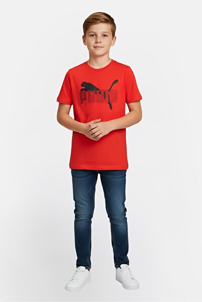 Puma Kids Boy 2 Pieces Sportswear Fit T-Shirt With Socks Set, Red